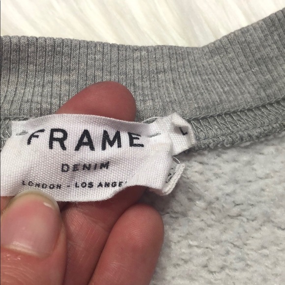 Frame Denim Gray Old School Embroidered Sweatshirt - Picture 3 of 8